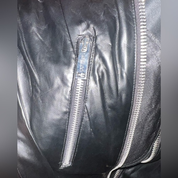 FIORUCCI Faux Leather Dress size 42IT/6 US Diagonal front zipper NWT - Picture 9 of 14